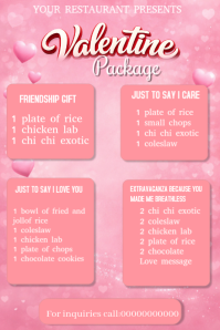 Rød Valentine's Day Gift Packages Pinterest-grafik Template
