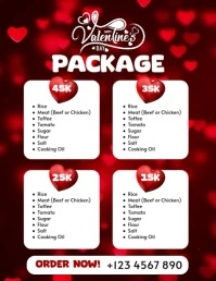 Red List-based Valentine Package List  Flyer (us Letter) template