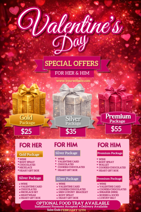Red List-based Valentines Gift Package Poster Template | PosterMyWall