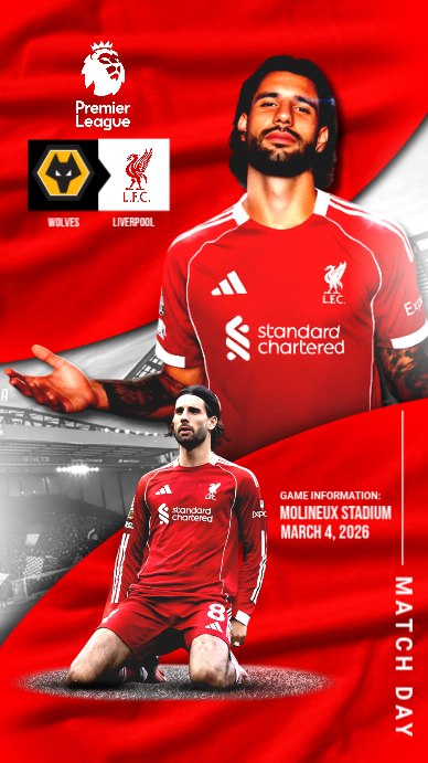 Copy of Red Liverpool vs Wolves Match Day Instagram Story | PosterMyWall