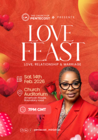 Red Love Feast Event A2 template