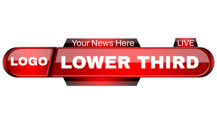 Red Lower Third Label Banner Title Frame Цифровой дисплей (16 : 9) template