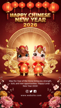 Red Lunar New Year 2026 Instagram Story template