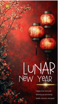 Red Lunar New Year Instagram Story chinese year template