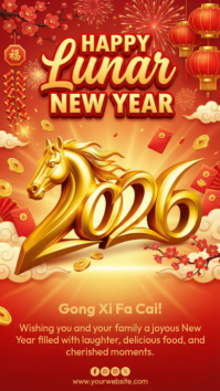 Red Lunar New Year Instagram Story template