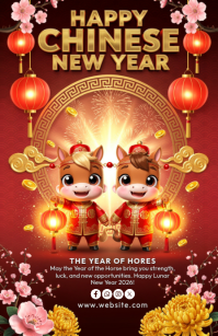 Red Lunar New Year Tabloid 小报 template