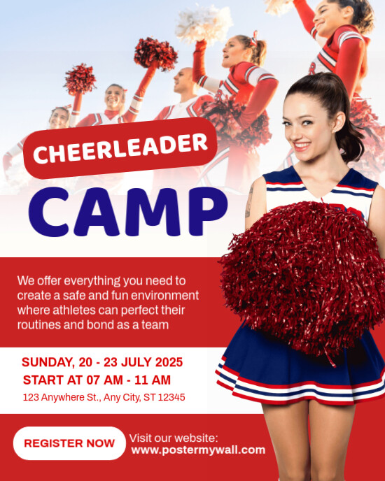 Red Maksimalis Cheerleader Camp Instagram Portrait template