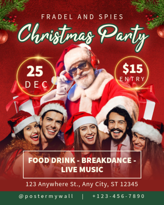 Red Maksimalis Christmas Party Instagram Portrait Template | PosterMyWall