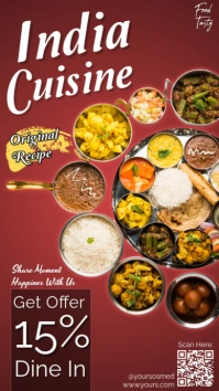 Red Maksimalis Indian Cuisine Menu Instagram Story template