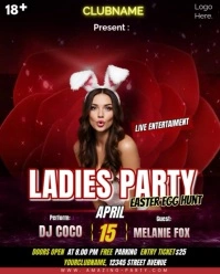Red Maksimalis Ladies Party Ester Bunny Egg Hunt Edition 18+ Instagram Portrait template