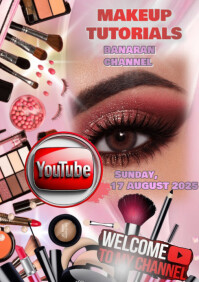 Red Maksimalis Make Up Tutorials Youtube Live Streaming  A4 template