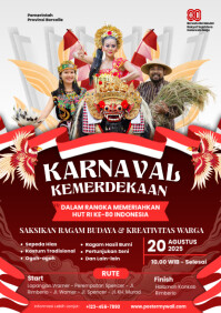 Red Maksimalis Pawai Karnaval Agustusan A4 template