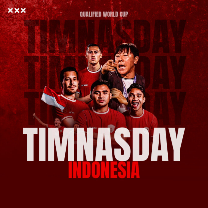 Red Maksimalis Timnas Day Pos Instagram Template | PosterMyWall