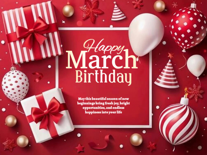 Modèle Red March Birthday Celebration Yard Sign | PosterMyWall