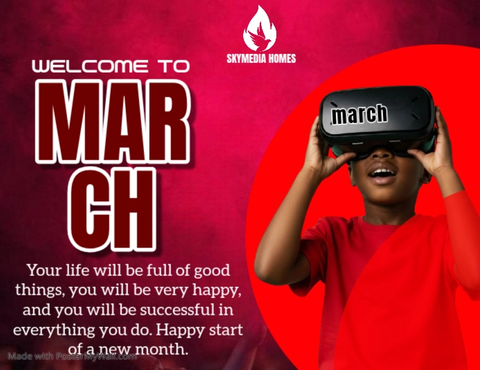 Red March Welcome Flyer Modelo | PosterMyWall