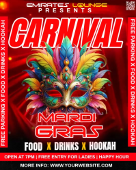 Red Mardi Gras Carnival Instagram Portrait Video template