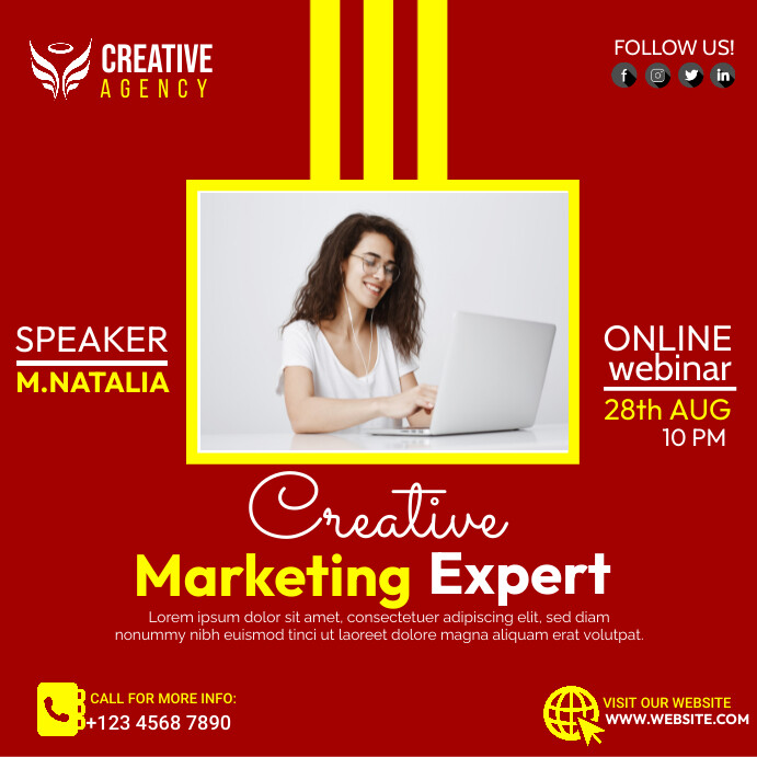 Copy of Red Marketing Expert Ads Template Square (1: | PosterMyWall