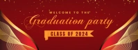 Red Maroon Professional Graduation Party Face Facebook Cover Photo template
