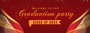 Red Maroon Professional Graduation Party Face Fotografia de capa do Facebook template