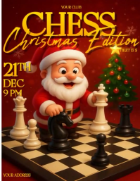 Red Massimalista Chess Tournament Christmas Edition Volantino (us Letter) template