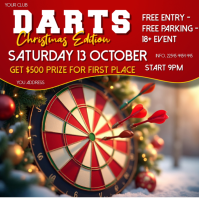 Red Massimalista  Darts Christmas Edition  Post Instagram template