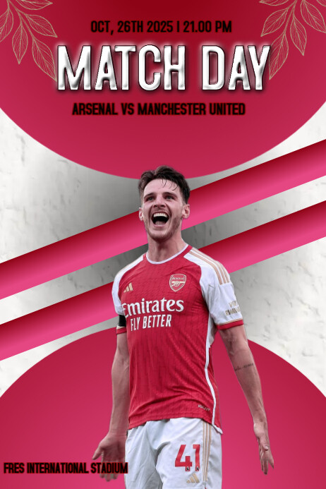 Red Match Day Poster template