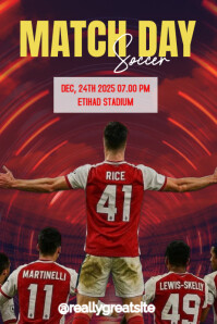 Red Match Day Soccer Poster template