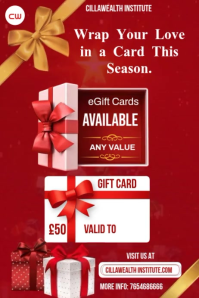 Red Gift Cards Poster Template