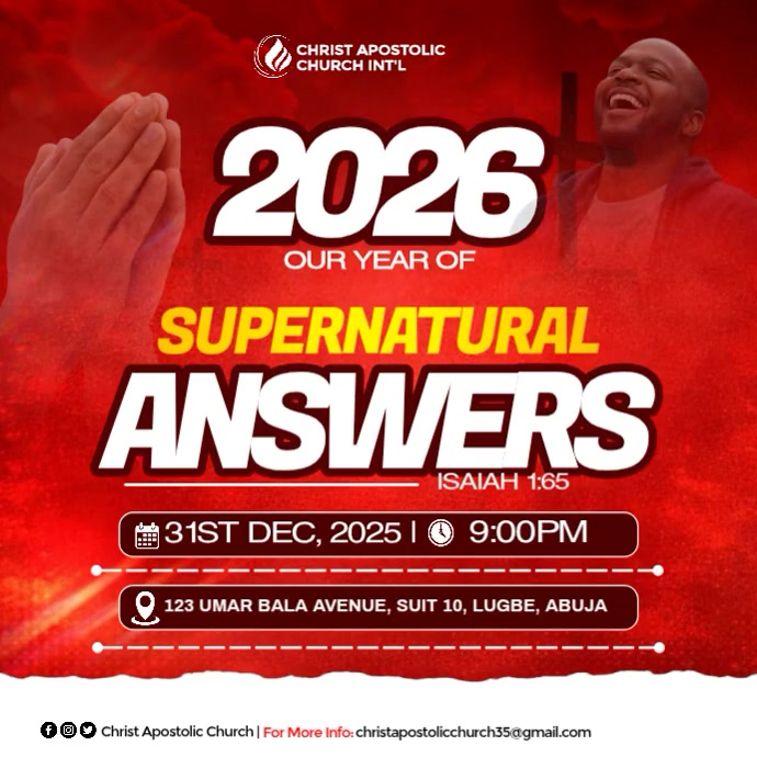 Plantilla de Red Maximalist 2026 Church New Year Prophetic Declaration ...