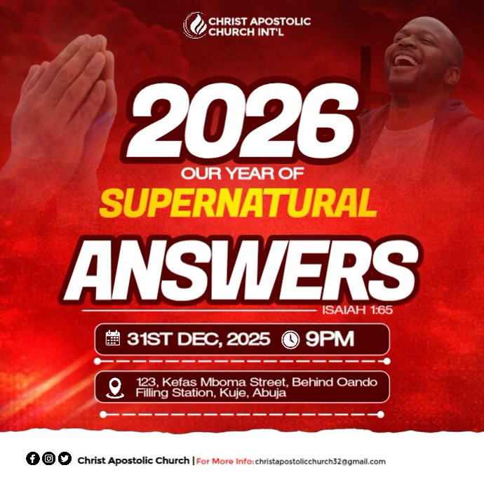 Plantilla de Red Maximalist 2026 Church New Year Prophetic Declaration ...