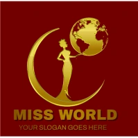 Red Maximalist 3d Beauty Pageant  Logo template