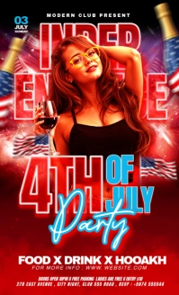 Red Maximalist 4Th Of July Independence Day Party Editable Flyer  Us Legal VSA Wetlik template