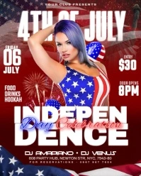 Red Maximalist 4th Of July Night Party  Instagram Portrait template