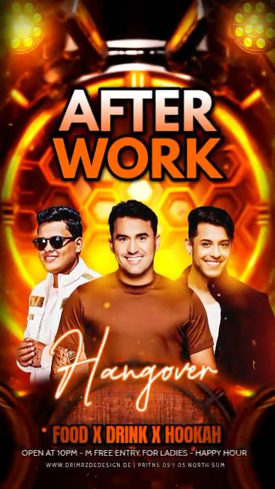 Red Maximalist After Work Party Digital Display (9:16) template