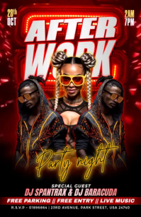 Red Maximalist After Work Party Tabloid Tabloide template