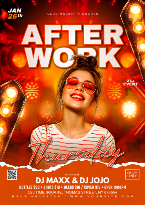 Red Maximalist After Work Thursday  A3 template