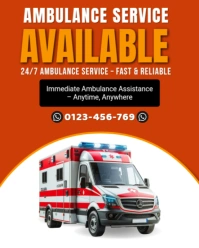 Red Maximalist Ambulance Service Instagram Portrait template