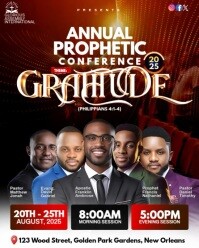 Red Maximalist Annual Prophetic Church Conference 2025 Instagram Portrait template