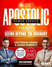 Red Maximalist Apostolic Church Power Service Flyer (us Letter) template