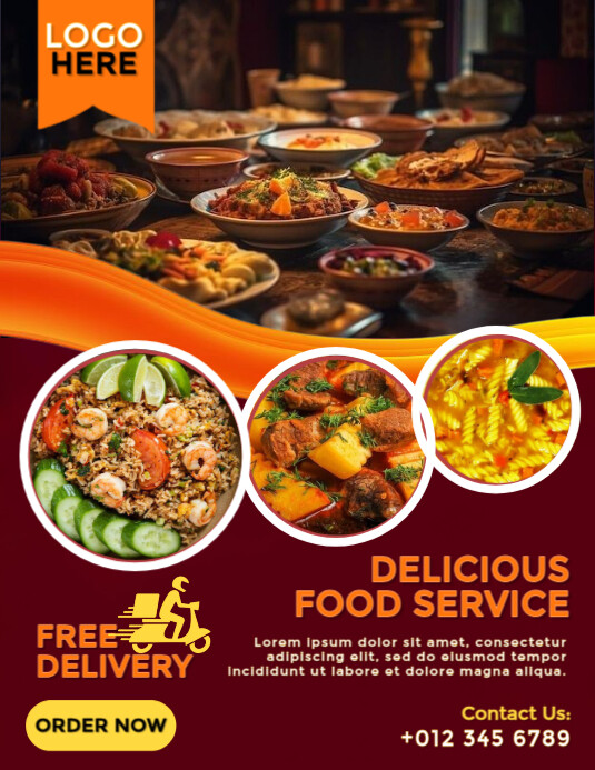 Red Maximalist Aroma Asia Food Restaurant Poster  Flyer (us Letter) template