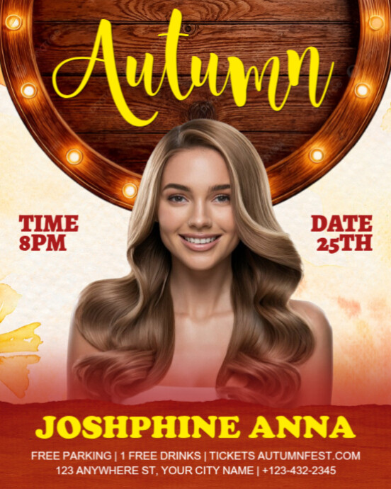 Copy of Red Maximalist Autumn Instagram Portrait | PosterMyWall