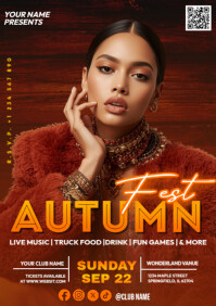 Rouge Autumn Music Festival A4 Template