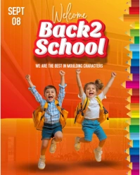 Red Maximalist Back To School Instagram Portrait template