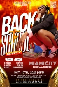 Red Maximalist Back To School Party – Video Flyer/poster Template Poster