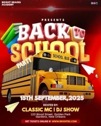 Red Maximalist Back To School Party Template Instagram Portrait