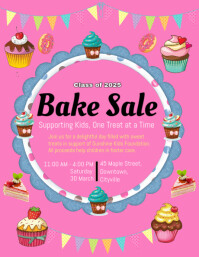 Red Maximalist Bake Sale Fundraiser Flyer (us Letter) template