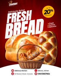 Red Bakery Promotion Instagram Portrait Template