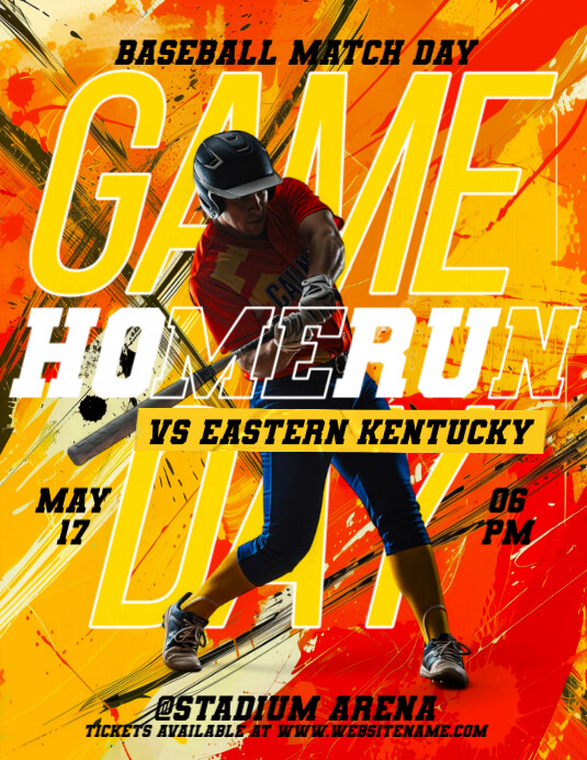 Red Maximalist Baseball Flyer (us Letter) 传单(美国信函) template