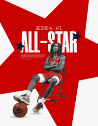 Red Maximalist Basketball Event Flyer Pamflet (VSA Brief) template