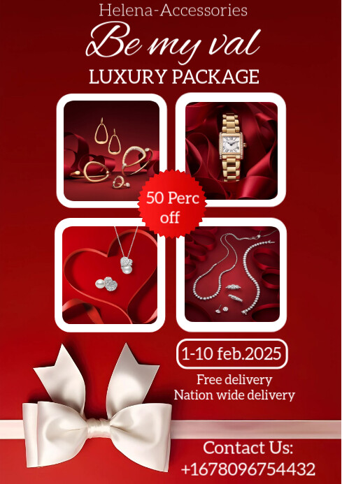 Val Package Copy of Red Maximalist Be My Val Package A4 | PosterMyWall
